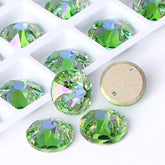 Peridot Shimmer XIRIUS Round Shape High Quality Glass Sew-on Rhinestones WholesaleRhinestone